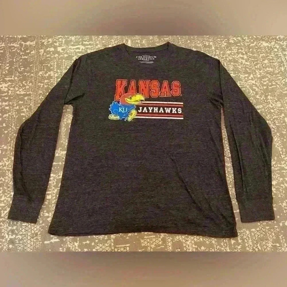 Kansas Jayhawks Colosseum Long Sleeve Shirt size XL color Black - Picture 1 of 4